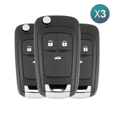 Llave Remota Plegable Original Chevrolet Cruze, Malibu, Impala 2010+, 3Botones 13500219 433MHz, HU100 3 Uds Lote