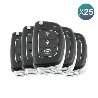 Hyundai Accent, Elantra, Sonata, Tucson, I20, IX35 2010+ Flip Remote Cover, 3Buttons, KIA7 25Pcs Bundle