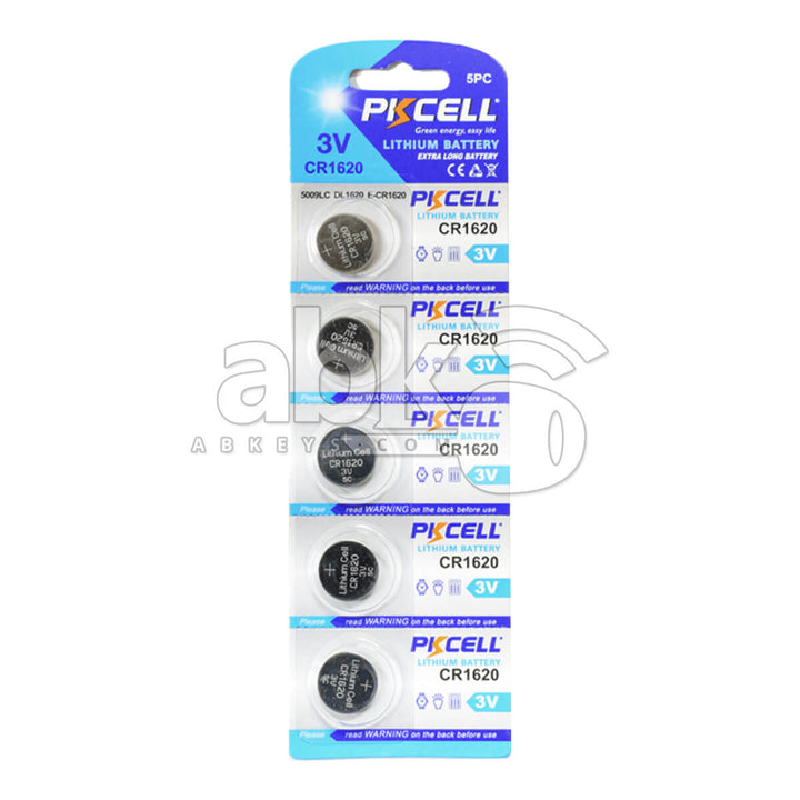 PKCell Remote Battery CR1620 5Pcs Pack For Remotes & Smart Keys - ABK-331 - ABKEYS.COM