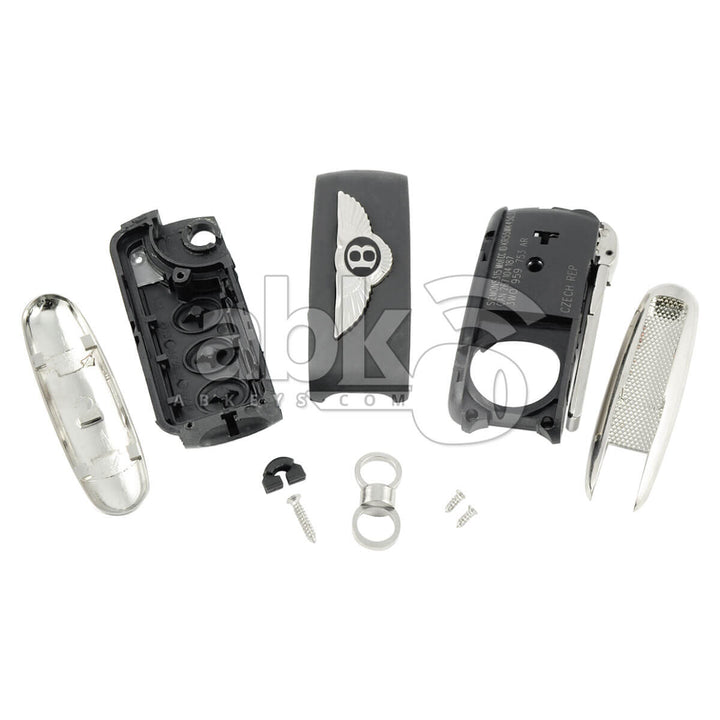 Bentley Continental GT Flying Spur 2005+ Flip Remote Cover 3Buttons HU66 - ABK-3373 - ABKEYS.COM