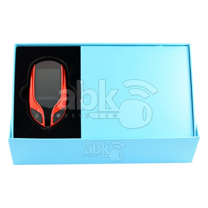 LCD Universal Smart Key with PKE Antenna For All Brands Maserati Style Red Color - ABK-3482-MZ1-RED