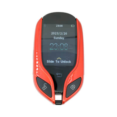 Clé Intelligente LCD Universelle avec Antenne PKE Pour Toutes les Marques Style Maserati Couleur Rouge