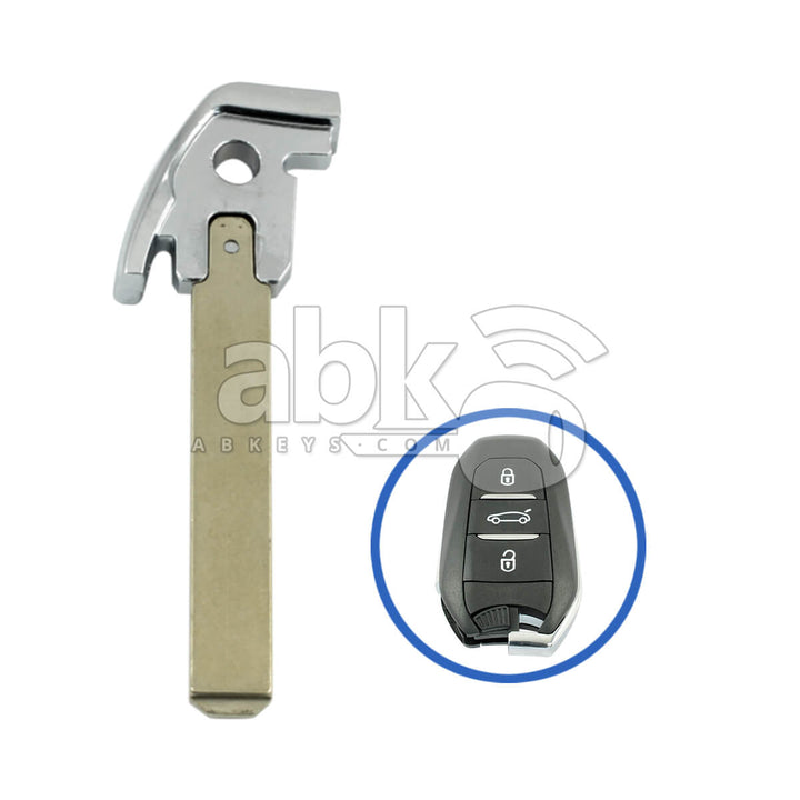 Citroen DS4 DS5 Peugeot 2013+ Smart Key Blade 1607079580 VA2 - ABK-4077 - ABKEYS.COM