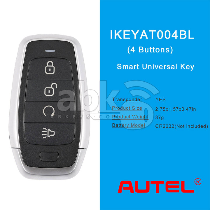 Autel Independent Universal Smart Key 4Buttons IKEYAT004BL - ABK-4478-IKEYAT004BL - ABKEYS.COM