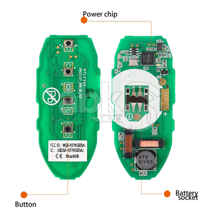 Autel Universal Smart Key 4Buttons Nissan Style IKEYNS004AL - ABK-4478-IKEYNS004AL - ABKEYS.COM