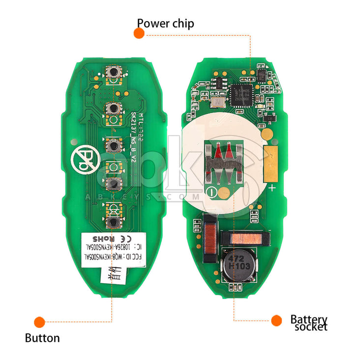 Autel Universal Smart Key 5Buttons Nissan Style IKEYNS005AL - ABK-4478-IKEYNS005AL - ABKEYS.COM