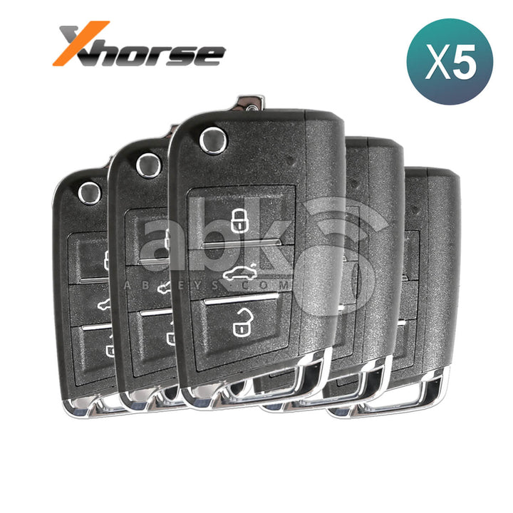 Xhorse Universal Smart Key XSMQB1EN VW MQB Style 3Buttons 5Pcs Bundle - ABK-4488-XSMQB1EN-OFF5 -