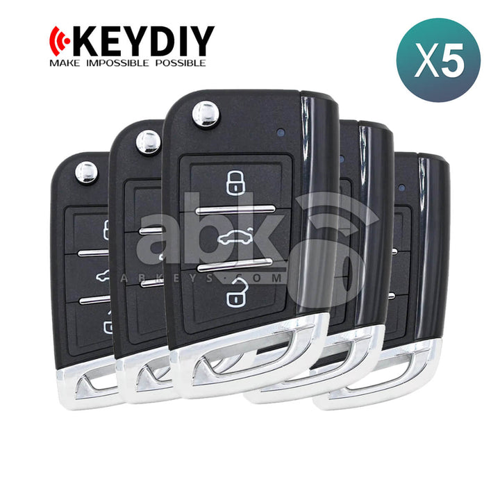 KeyDiy KD Universal Smart key ZB Series Volkswagen Type With 3Buttons ZB15 5Pcs Bundle -