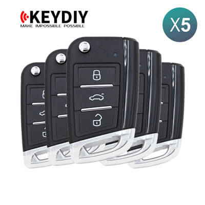 KeyDiy KD Universal Smart key ZB Series Volkswagen Type With 3Buttons ZB15 5Pcs Bundle -