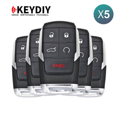 KeyDiy KD Clé Intelligente Universelle Série ZB Type Dodge Avec 5Boutons ZB18 5 pièces Lot