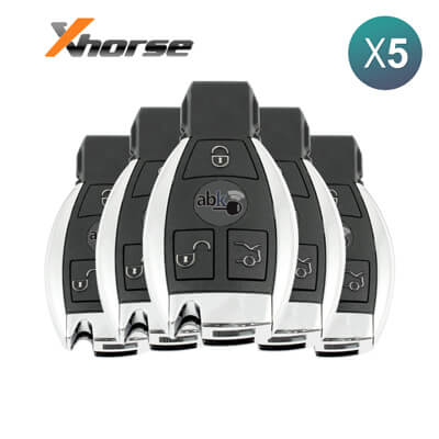 Llave Inteligente Xhorse VVDI Mercedes Benz, 3Botones 315MHz - 433MHz Ajustable 5 Uds Lote