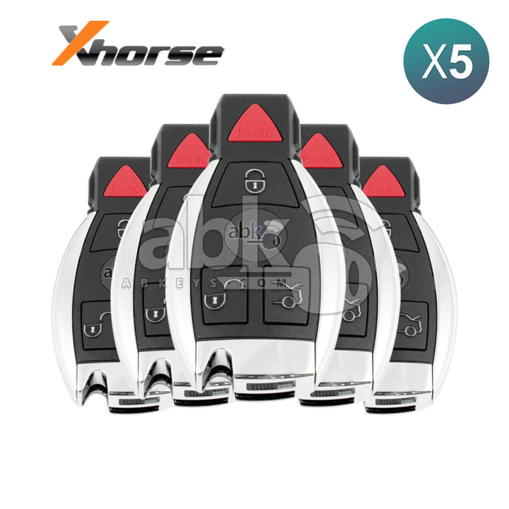 Xhorse VVDI Mercedes Benz Smart Key 4Buttons 315MHz - 433MHz Adjustable 5Pcs Bundle -