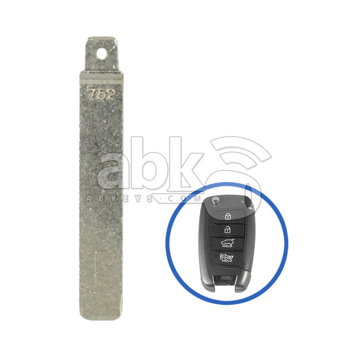 Genuine Hyundai Santa Fe 2018+ Flip Remote Key Blade 81996-S1000 KIA9TE - ABK-4825 - ABKEYS.COM