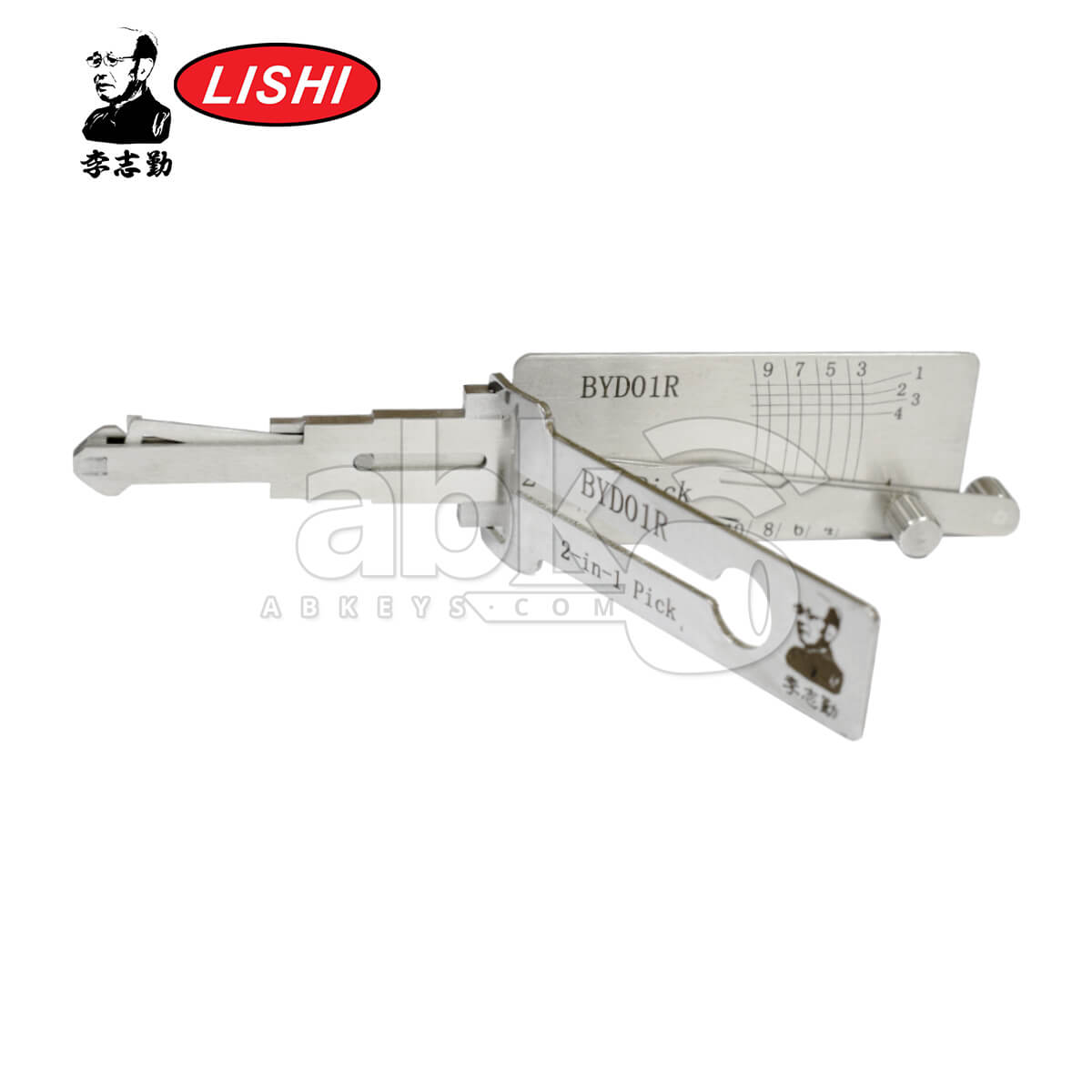 Original Lishi BYD01R 2 in 1 Pick & Decoder for BYD Lishi Tool   ABK 1003   ABKEYS