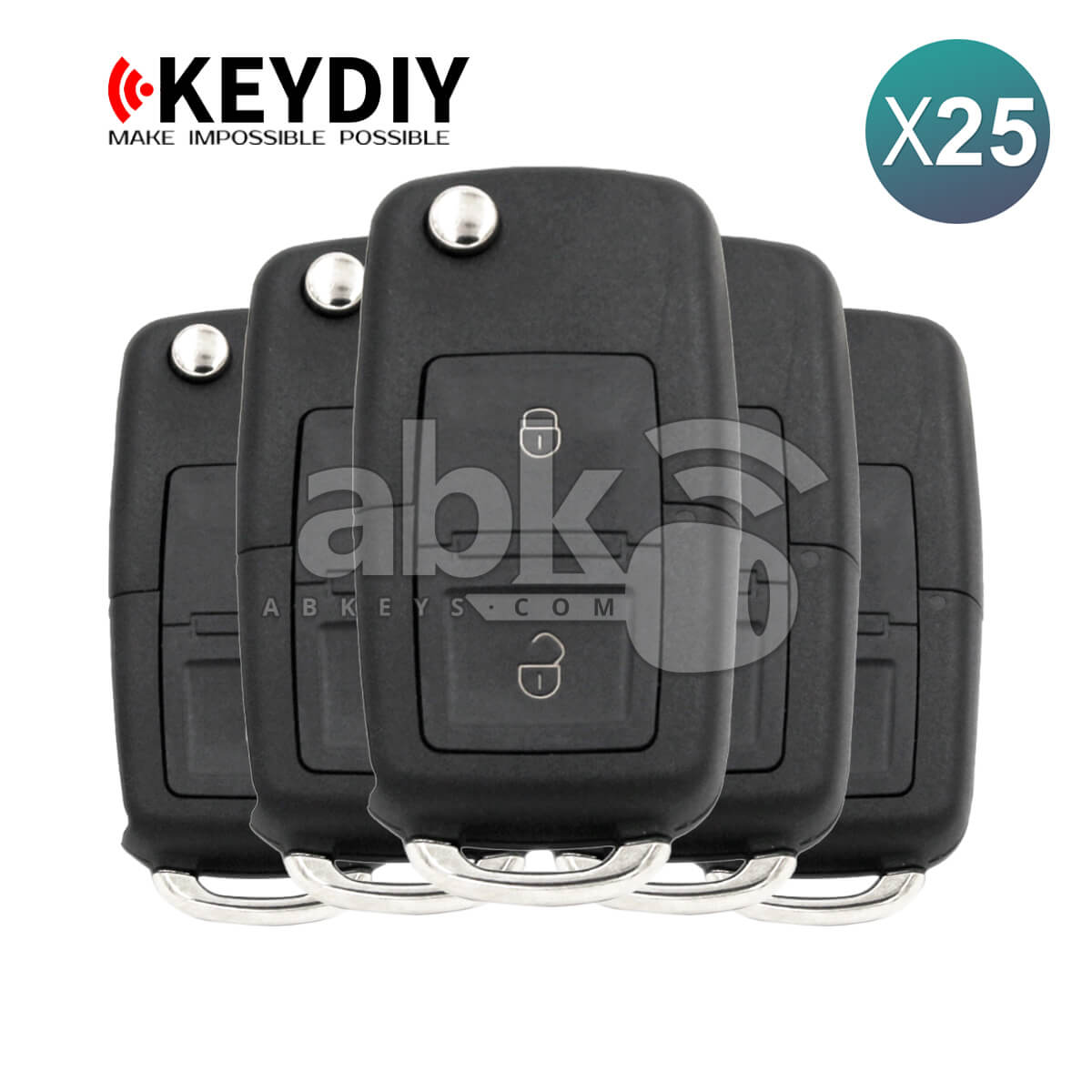 KeyDiy KD Universal Remote B Series Volkswagen Type With 2Buttons B01 2 25Pcs Bundle  