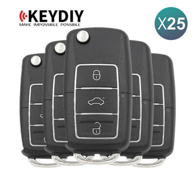 KeyDiy KD Télécommande Universelle Série B Volkswagen Type B01-3-LUXURY-BLACK 25 pièces Lot