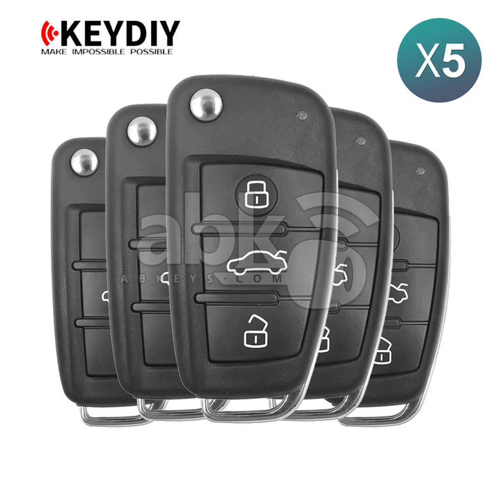 KeyDiy KD Universal Remote B Series Audi Type With 3Buttons B02 5Pcs Bundle - ABK-1010-B02-OFF5