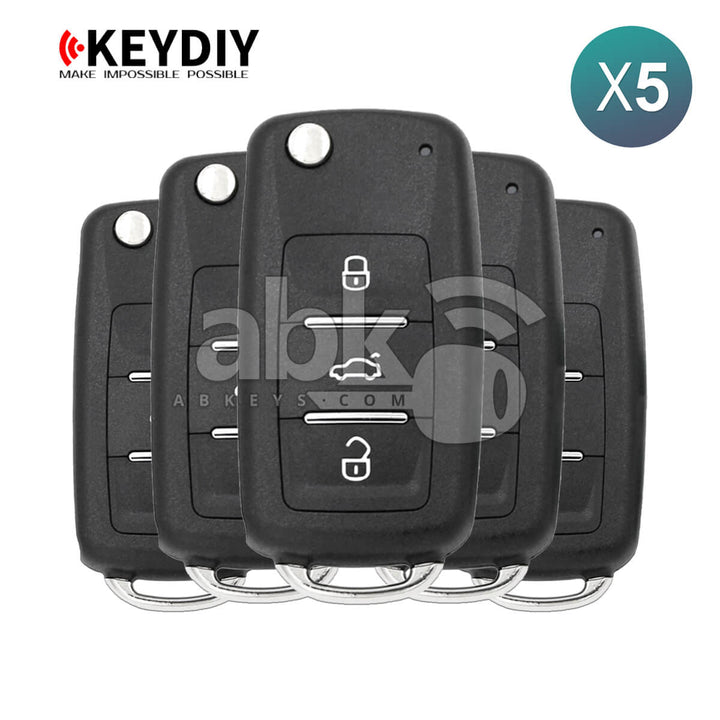KeyDiy KD Universal Remote B Series Volkswagen Type With 3Buttons B08-3 5Pcs Bundle