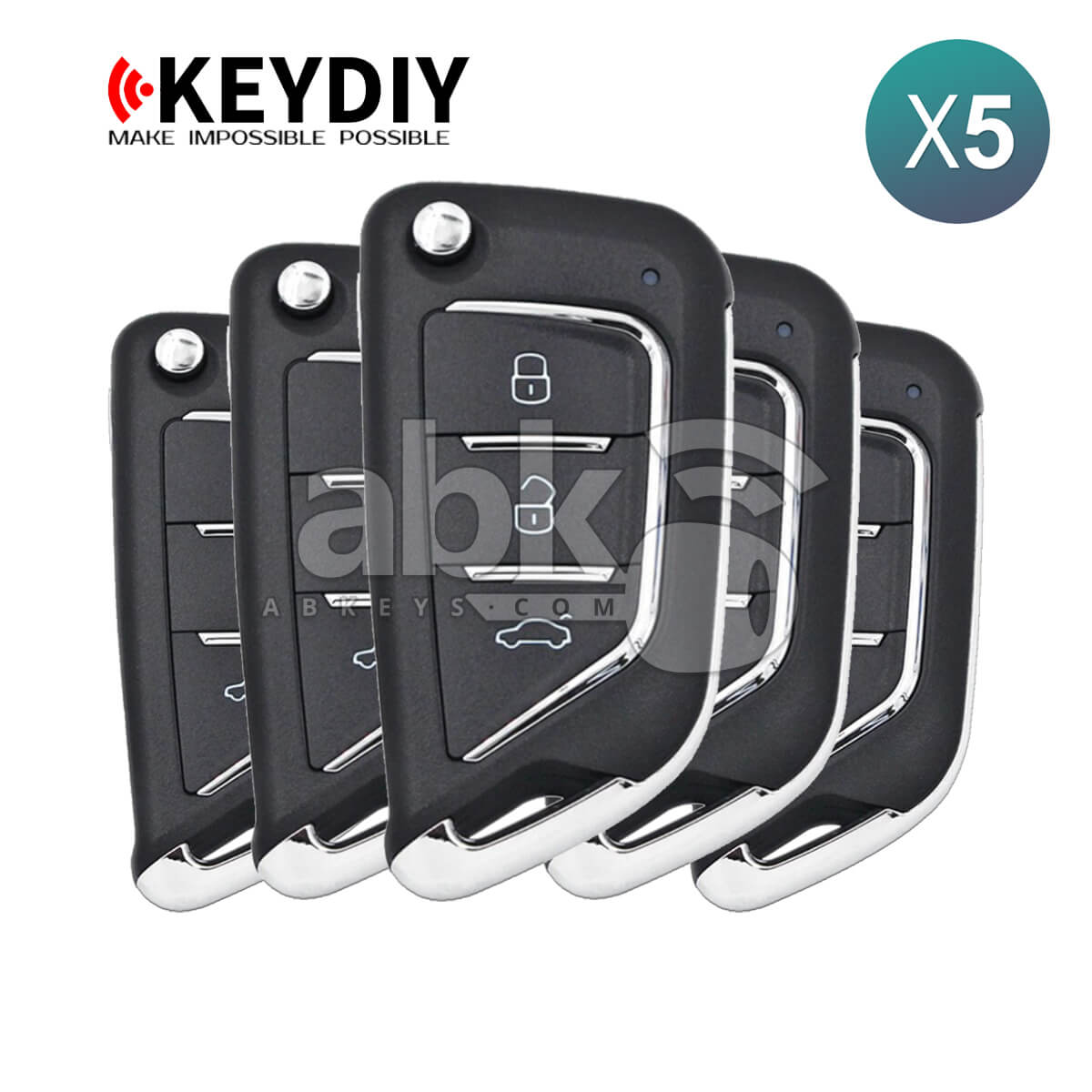 KeyDiy KD Universal Remote B Series Cadillac Type With 3Buttons B21-3 5Pcs Bundle