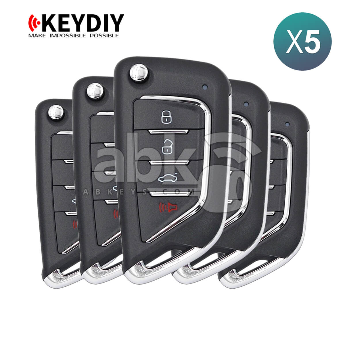 KeyDiy KD Universal Remote B Series Cadillac Type With 4Buttons B21-4 5Pcs Bundle