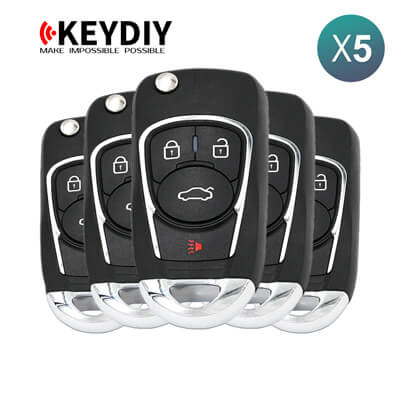 KeyDiy KD Mando Universal Serie B Tipo GM Con 4Botones B22-4 5 Uds Lote
