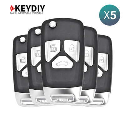 KeyDiy KD Mando Universal Serie B Tipo Audi Con 3Botones B27-3 5 Uds Lote