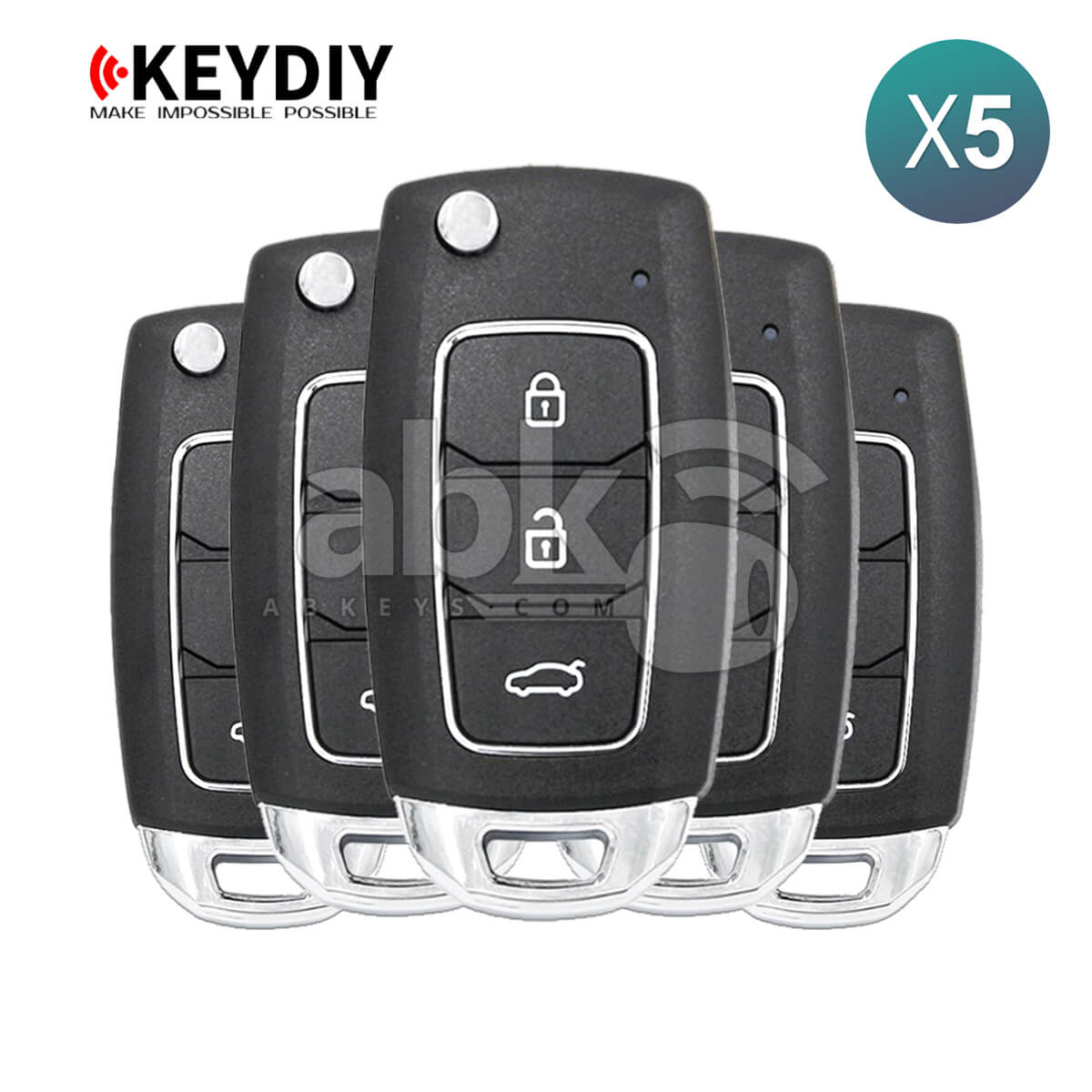 KeyDiy KD Universal Remote B Series Hyundai Type With 3Buttons B28 5Pcs Bundle - ABK-1010-B28-OFF5