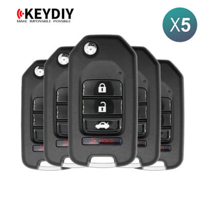 KeyDiy KD Mando Universal Serie NB Tipo Honda Con 4Botones NB10-4 5 Uds Lote