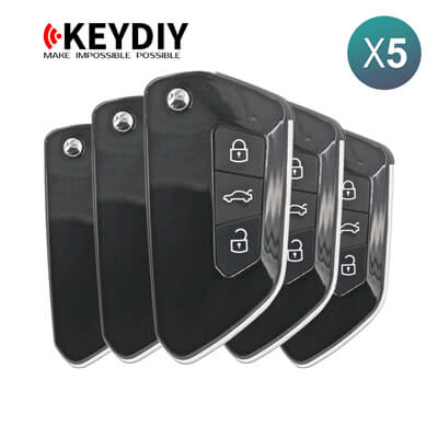 KeyDiy KD Mando Universal Serie NB Tipo Volkswagen Con 3Botones NB33 5 Uds Lote