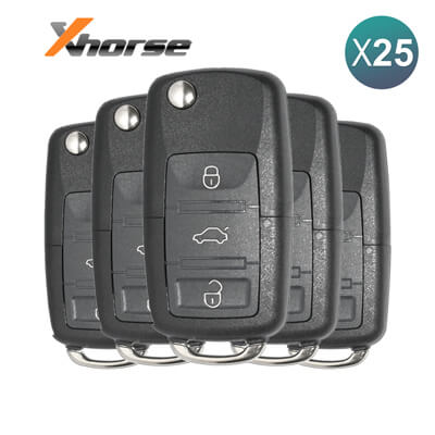 Xhorse VVDI Key Tool Télécommande Filaire Style Volkswagen, 3Boutons XKB501EN 25 pièces Lot