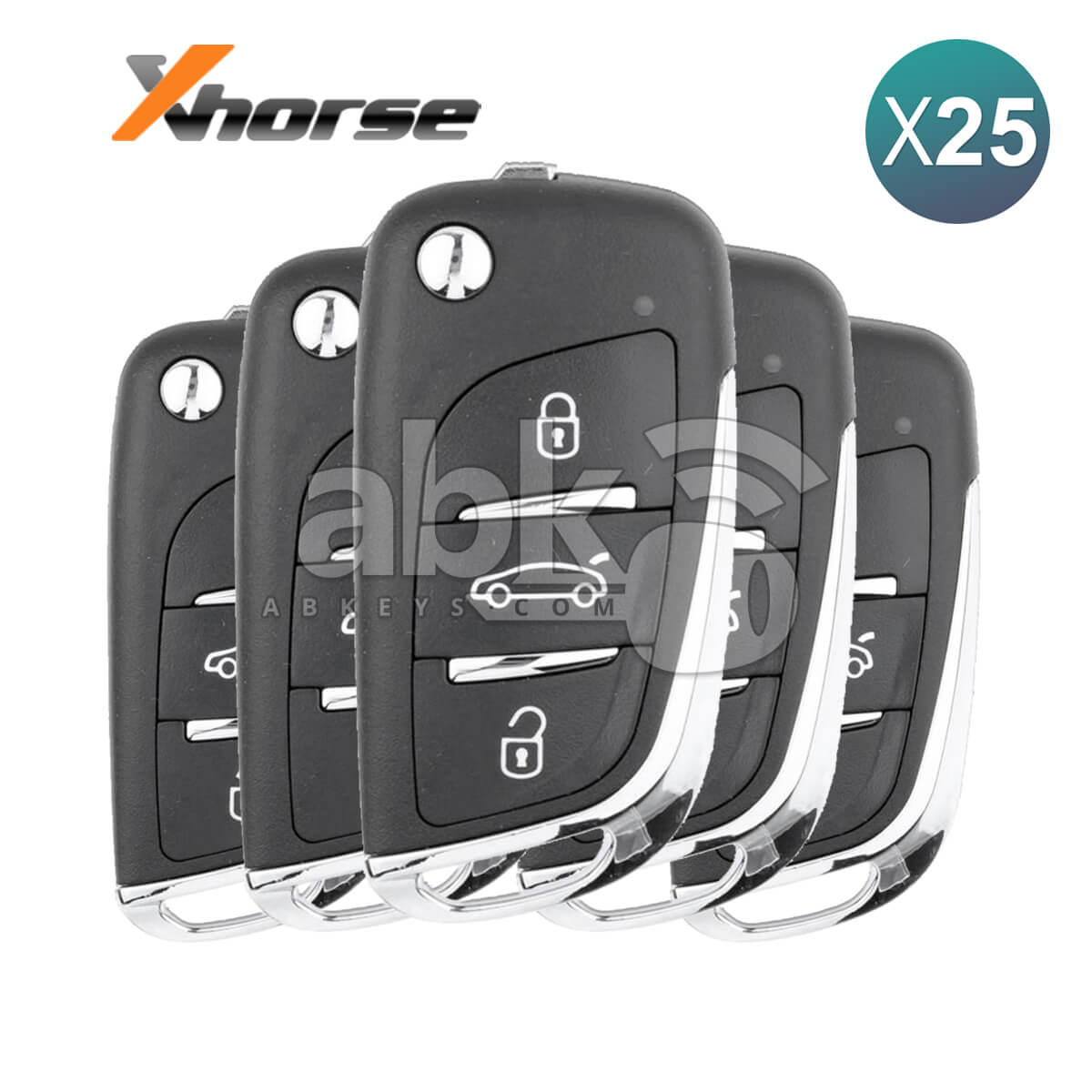 Xhorse VVDI Key Tool Peugeot Citroen Style Wired Flip Remote 3Buttons XKDS00EN 25Pcs Bundle -