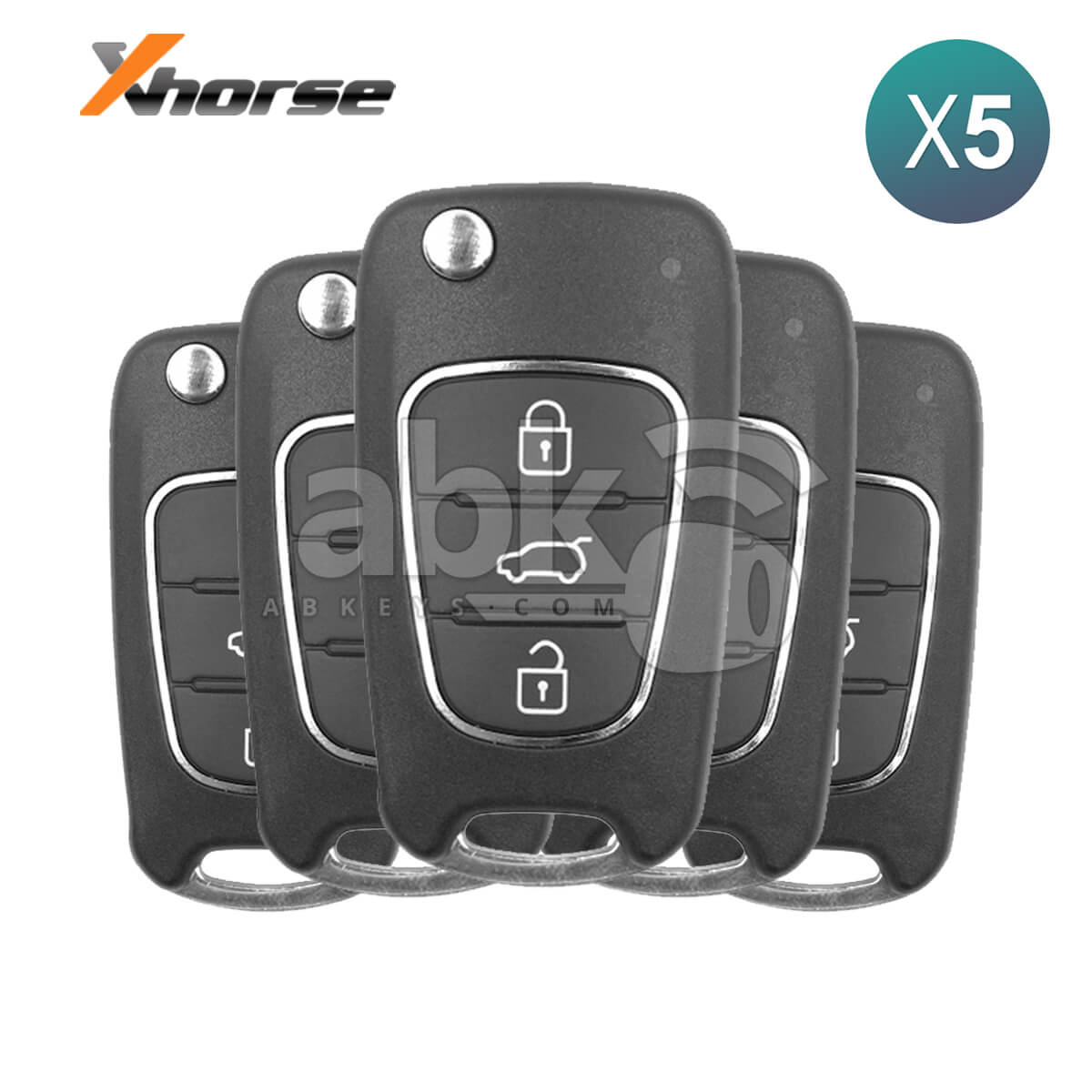 Xhorse VVDI Key Tool Hyundai Kia Style Wired Flip Remote 3Buttons XKHY02EN 5Pcs Bundle   ABK   1015