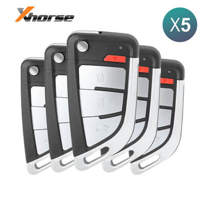Xhorse VVDI Key Tool Télécommande Style Couteau Filaire Pliable, 4Boutons XKKF20EN 5 pièces Lot