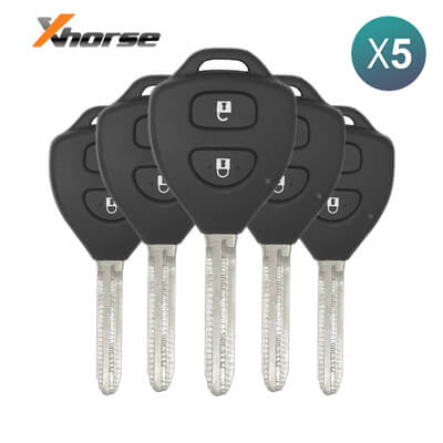Xhorse VVDI Key Tool Style Toyota Télécommande Filaire, 2Boutons, TOY43 XKTO05EN 5 pièces Lot