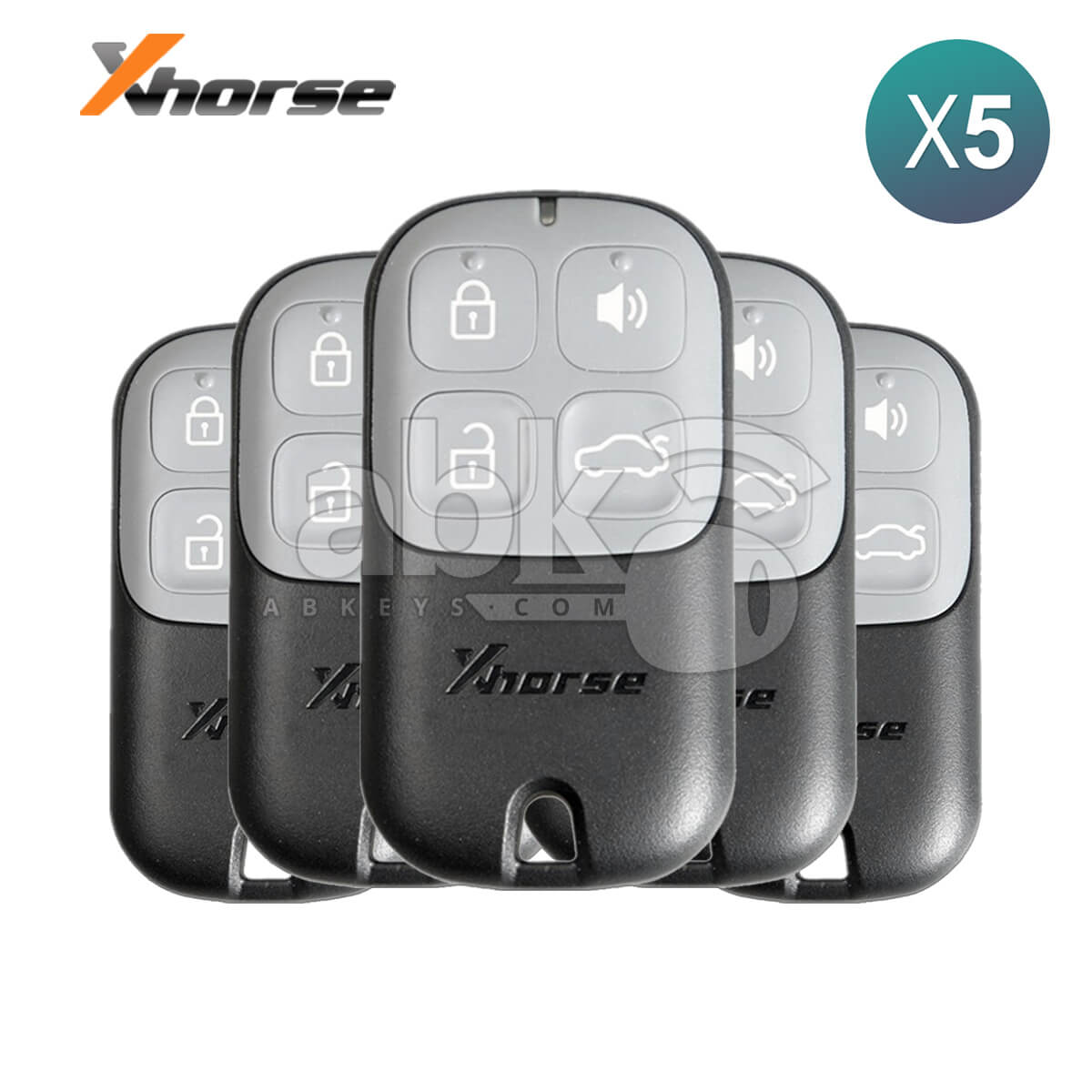Xhorse VVDI Key Tool Wired Remote Control 4Buttons XKXH00EN 5Pcs Bundle   ABK 1015 XKXH00EN OFF5
