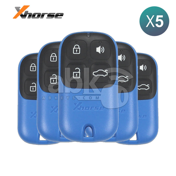 Xhorse VVDI Key Tool Wired Remote Control 4Buttons Blue XKXH01EN 5Pcs Bundle - ABK - 1015