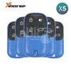Xhorse VVDI Key Tool Wired Remote Control 4Buttons Blue XKXH01EN 5Pcs Bundle - ABK - 1015