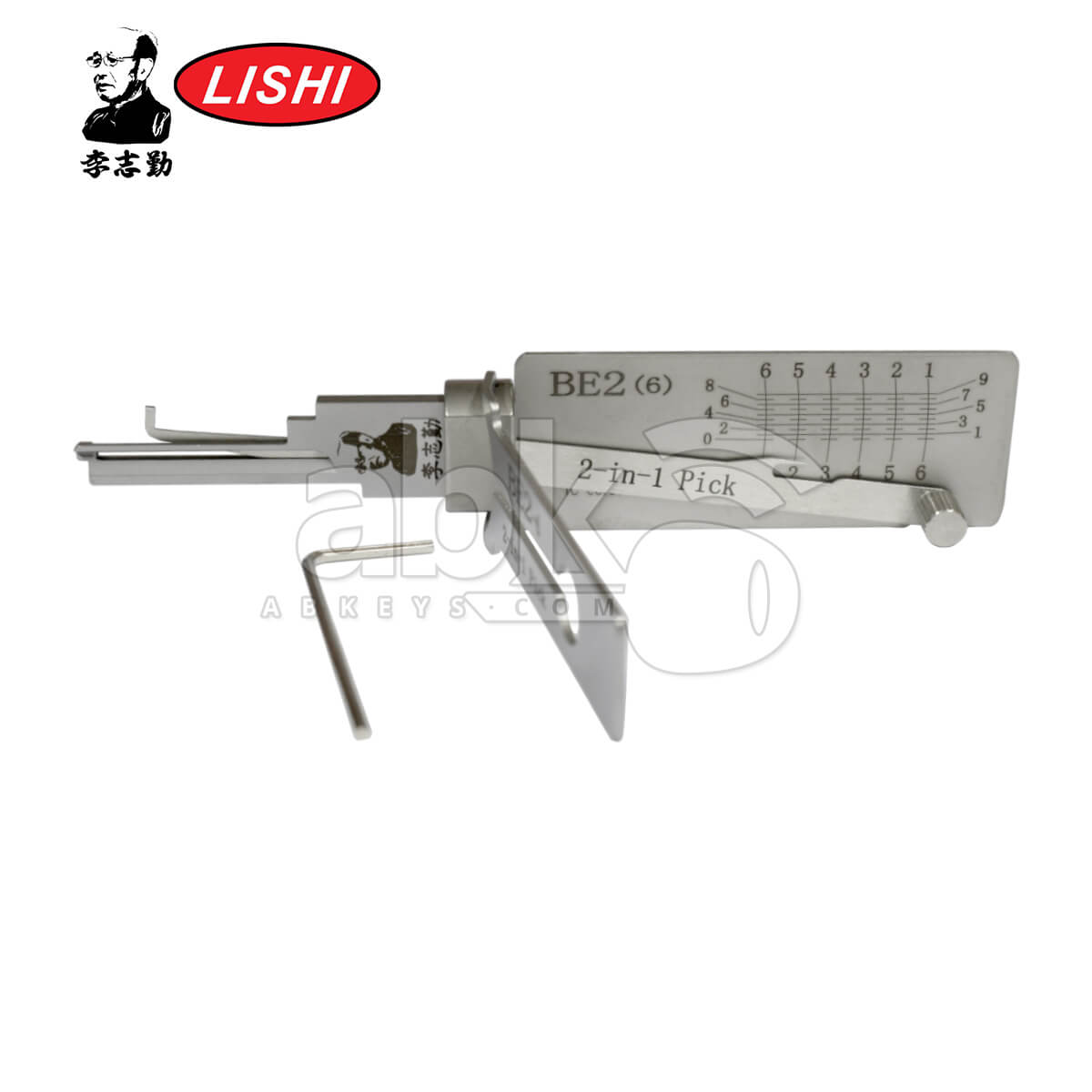Original Lishi BE2 6 AG 6Pins 2 in 1 Pick & Decoder for Best Residential Lishi Tool Anti Glare