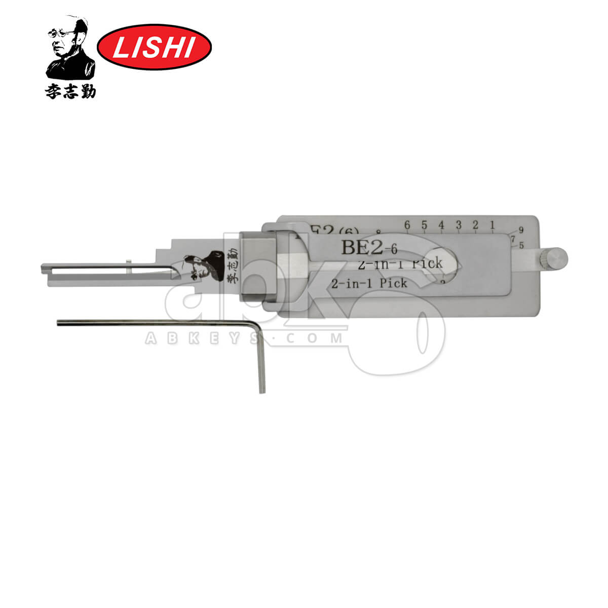 Original Lishi BE2 6 AG 6Pins 2 in 1 Pick & Decoder for Best Residential Lishi Tool Anti Glare