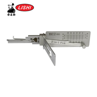 Crochetage et Décodeur Lishi BE2-6-AG Original 6 Goupilles 2 en 1 pour Outil Lishi Serrures Résidentielles Anti Reflet