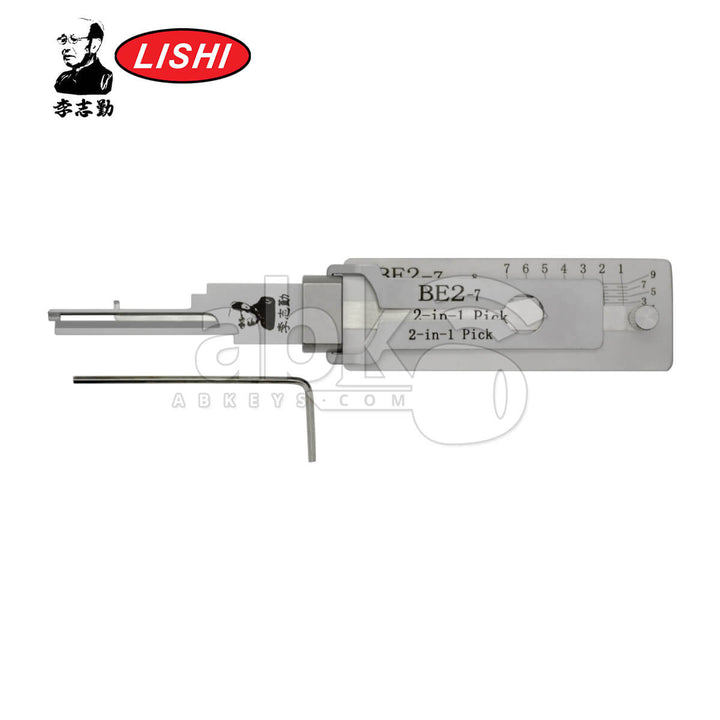 Original Lishi BE2-7-AG 7Pins 2-in-1 Pick & Decoder for Best Residential Lishi Tool Anti Glare