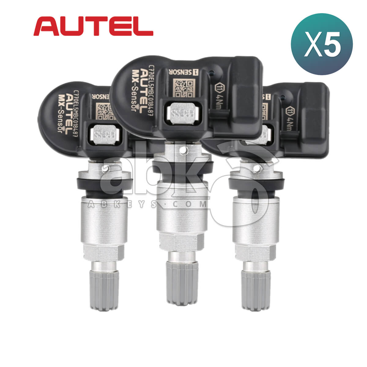 Autel MX-Sensor Programmable TPMS Sensor 2-In-1 315MHz-433MHz Metal Tire Pressure Sensor 5Pcs Bundle