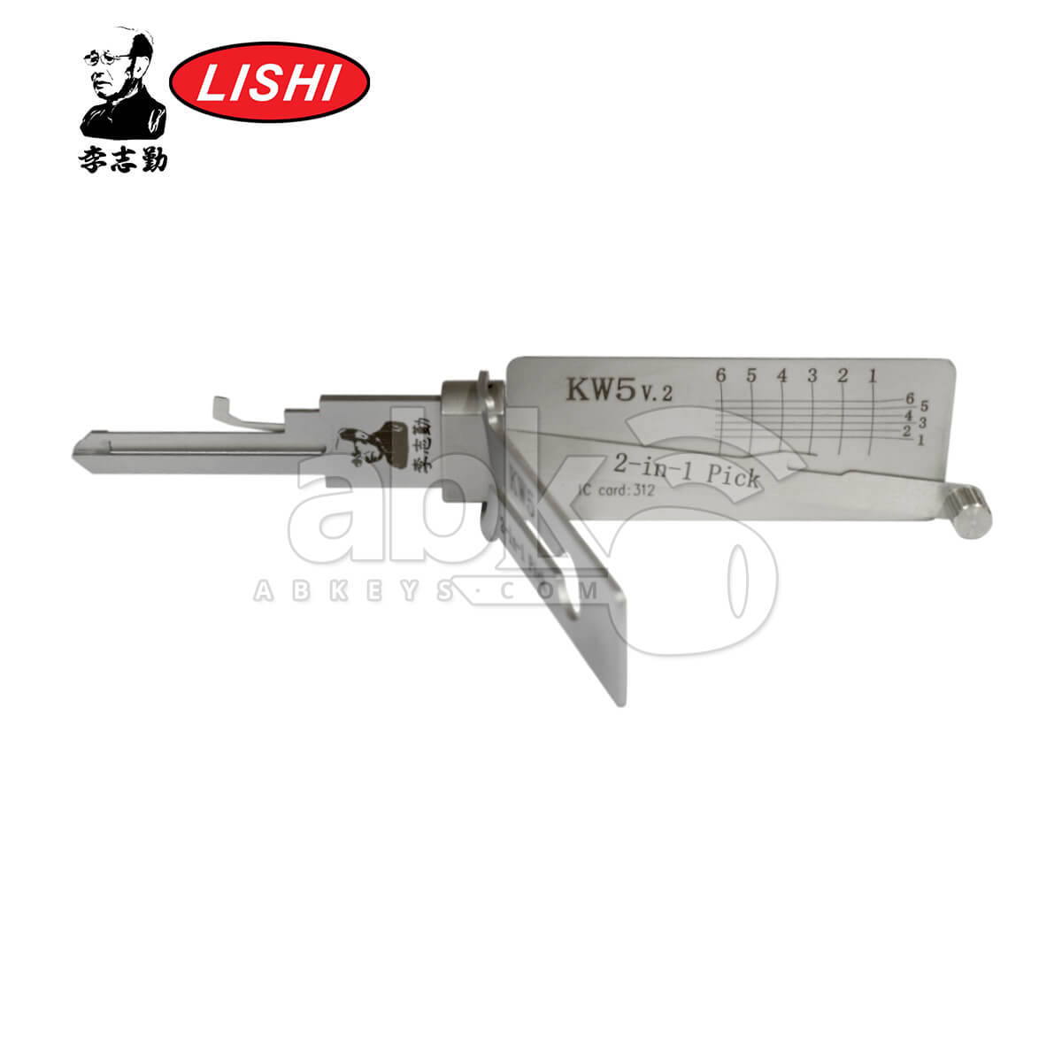 Original Lishi KW5-AG 6Pins 2-in-1 Pick & Decoder for Kwikset Residential Lishi Tool Anti Glare