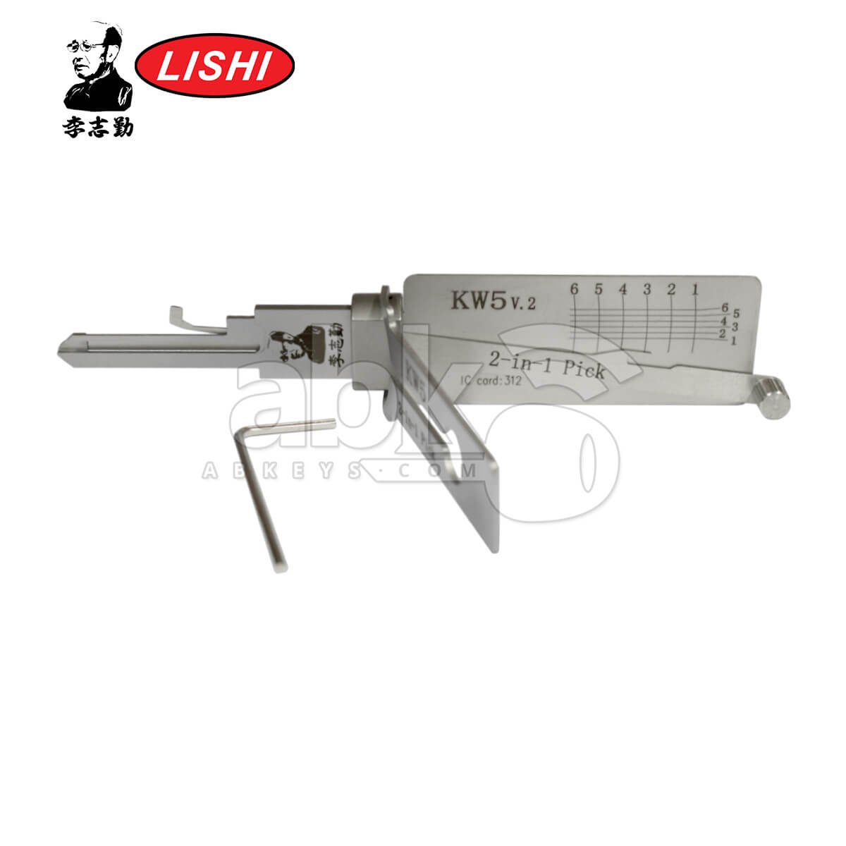Original Lishi KW5-AG 6Pins 2-in-1 Pick & Decoder for Kwikset Residential Lishi Tool Anti Glare