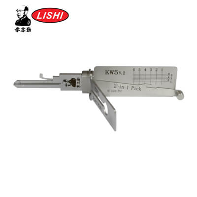 Crochetage et Décodeur Lishi KW5-AG 6Pins 2-en-1 D'origine pour Serrures Résidentielles Kwikset Outil Lishi Anti Reflet