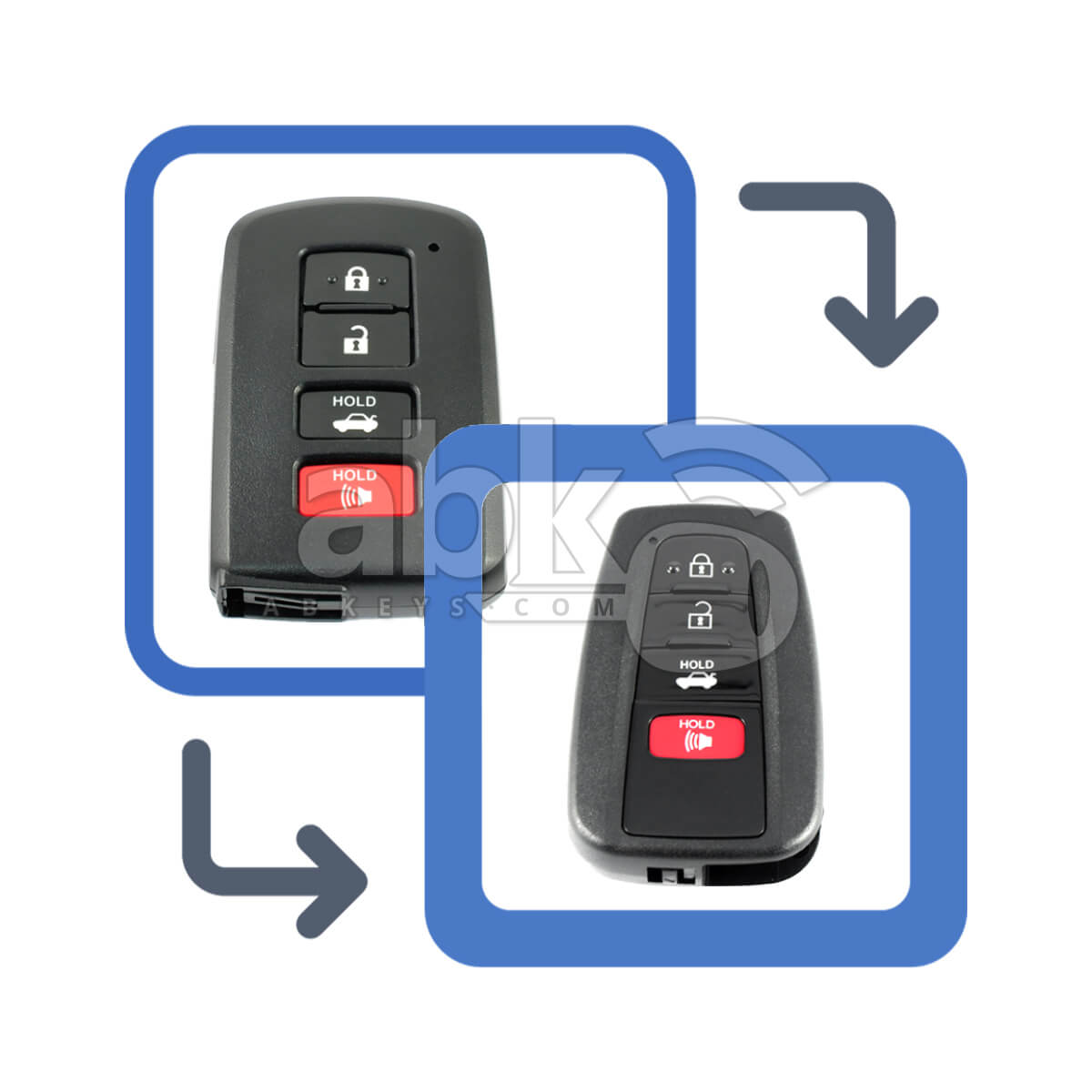 Toyota 2012+ Smart Key Cover 4Buttons Upgrade Cover   ABK 1239   ABKEYS