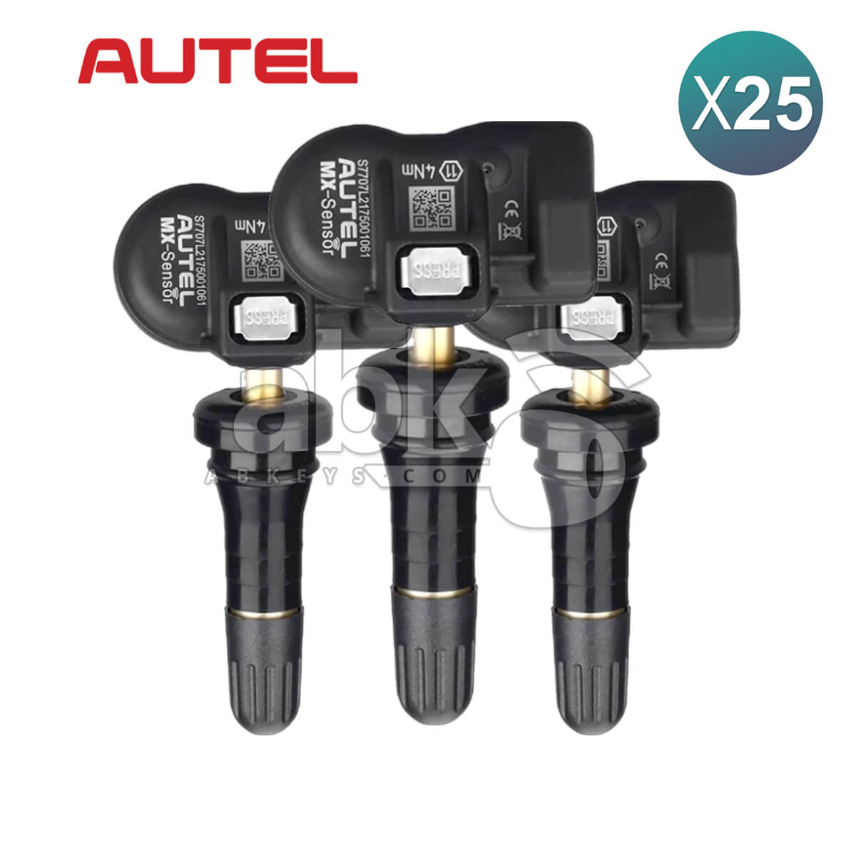 Autel MX-Sensor Programmable TPMS Sensor 2-In-1 315MHz-433MHz Rubber Tire Pressure Sensor 25Pcs