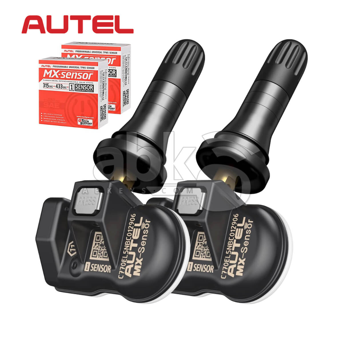 Autel MX Sensor Programmable TPMS Sensor 2 In 1 315MHz 433MHz Rubber Tire Pressure Sensor 5Pcs