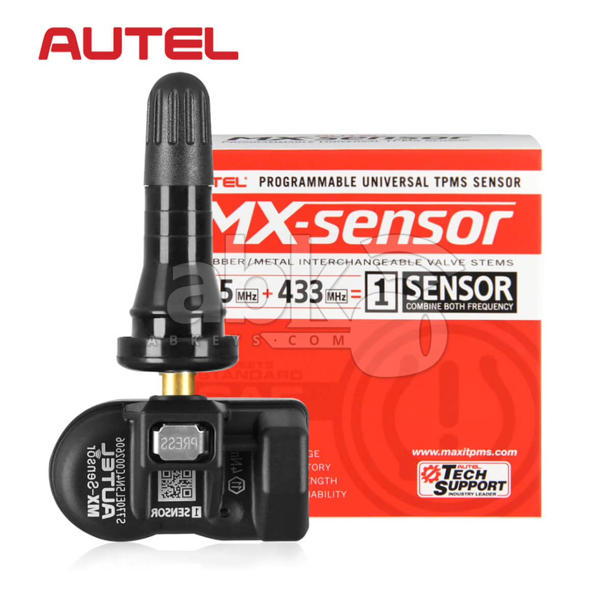 Autel MX Sensor Programmable TPMS Sensor 2 In 1 315MHz 433MHz Rubber Tire Pressure Sensor   ABK 1249