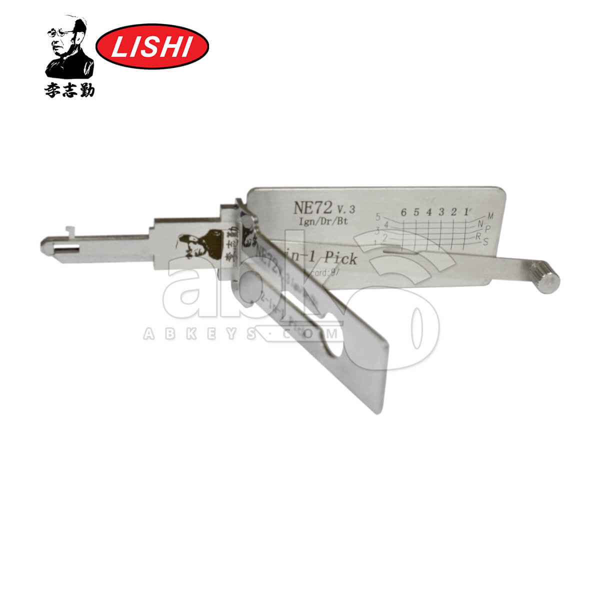 Original Lishi NE72 3 in 1 Pick & Decoder for Peugeot Lishi Tool   ABK 1328   ABKEYS